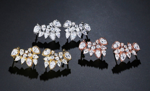 Jeweled Flower Earrings - Earrings - Altanze