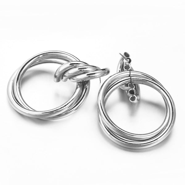 Oversized Round Drop Earrings - Earrings - Altanze