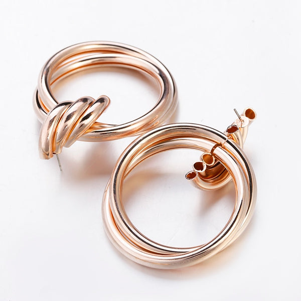 Oversized Round Drop Earrings - Earrings - Altanze