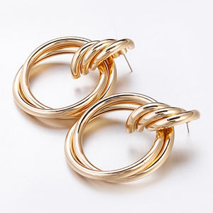 Oversized Round Drop Earrings - Earrings - Altanze