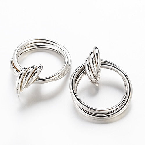 Oversized Round Drop Earrings - Earrings - Altanze