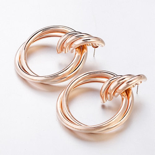 Oversized Round Drop Earrings - Earrings - Altanze