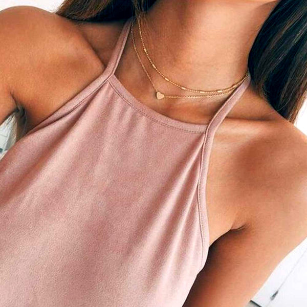 Two layers Heart Choker Necklace - Necklace - Altanze