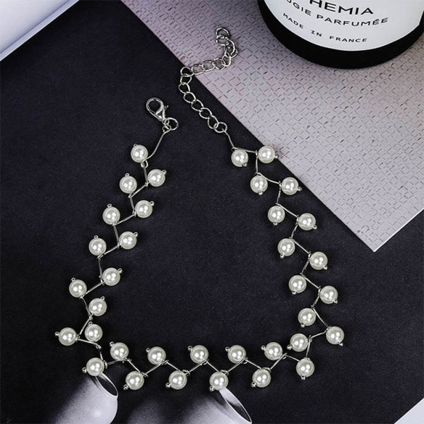 Pearl Beads Choker Necklace - Necklace - Altanze