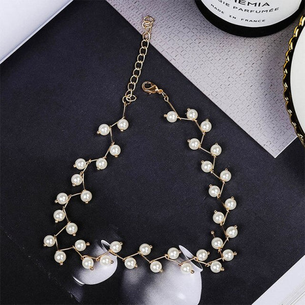 Pearl Beads Choker Necklace - Necklace - Altanze