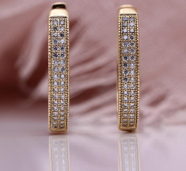 Luxury Two line Hoop Earrings - Earrings - Altanze