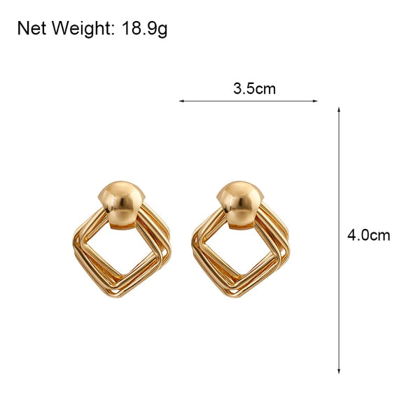Unique Square Statement Earrings - Earrings - Altanze