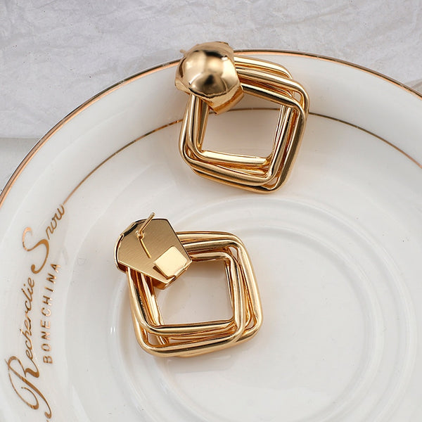 Unique Square Statement Earrings - Earrings - Altanze