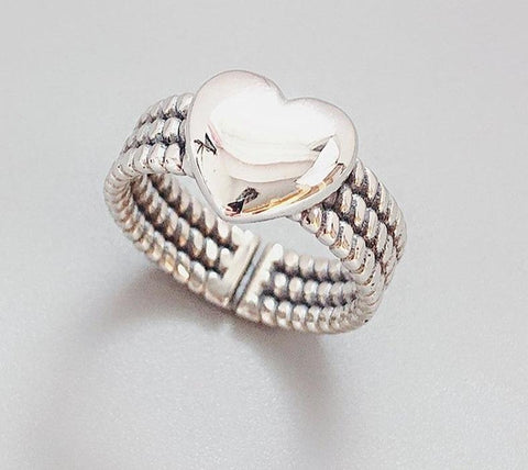 Sterling Silver LOVE Heart Ring - Ring - Altanze