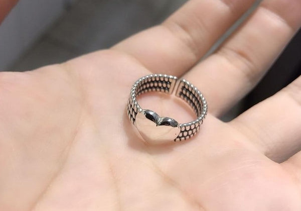 Sterling Silver LOVE Heart Ring - Ring - Altanze