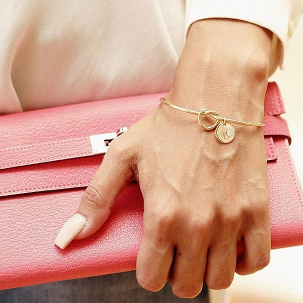 Initial Charm Love Knot Bracelet - Bracelet - Altanze