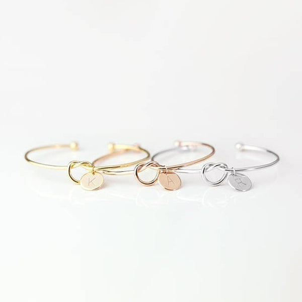 Initial Charm Love Knot Bracelet - Bracelet - Altanze