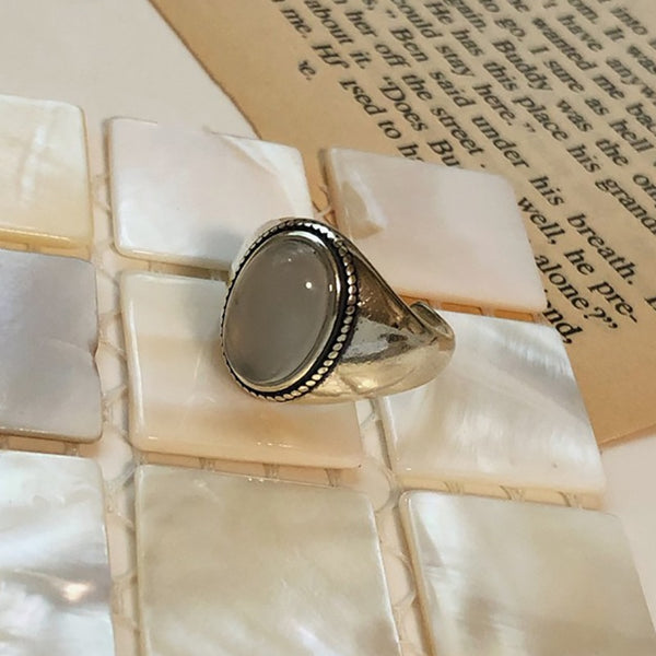 White Agate Sterling Silver Ring - Ring - Altanze