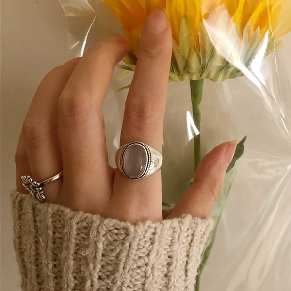 White Agate Sterling Silver Ring - Ring - Altanze