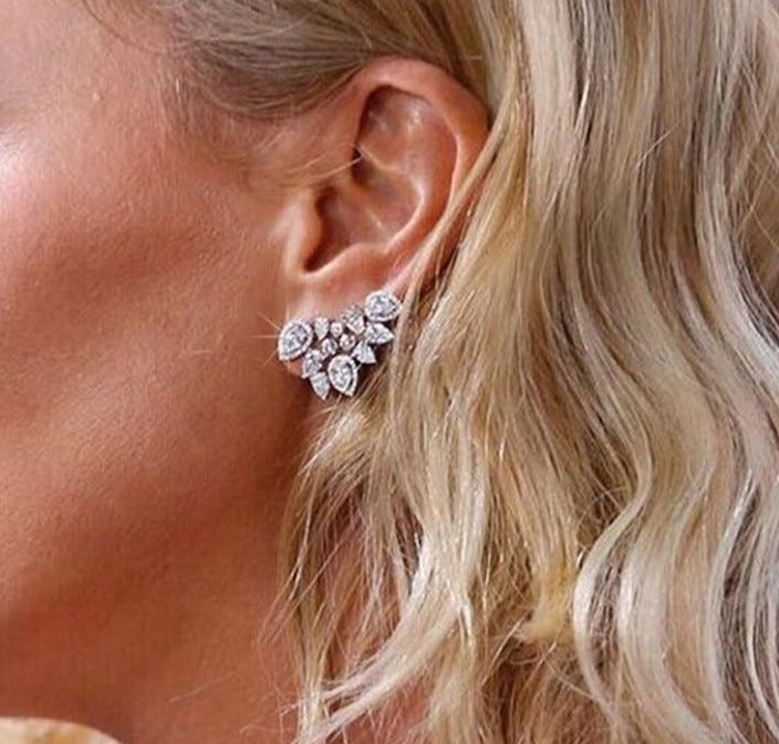 Jeweled Flower Earrings - Earrings - Altanze