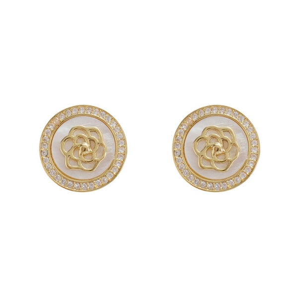 Shell Flower Round Earrings - Earrings - Altanze