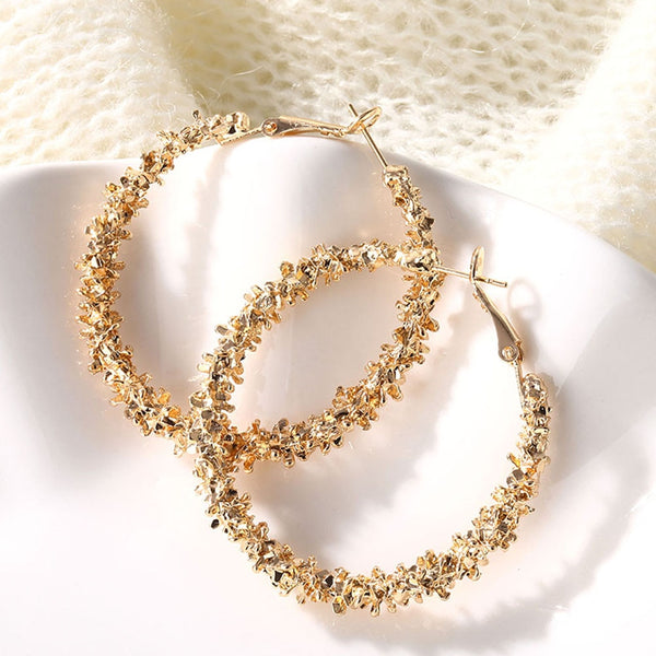 Metallic Hoop Earrings - Earrings - Altanze