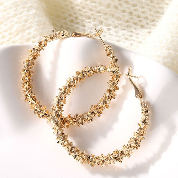 Metallic Hoop Earrings - Earrings - Altanze