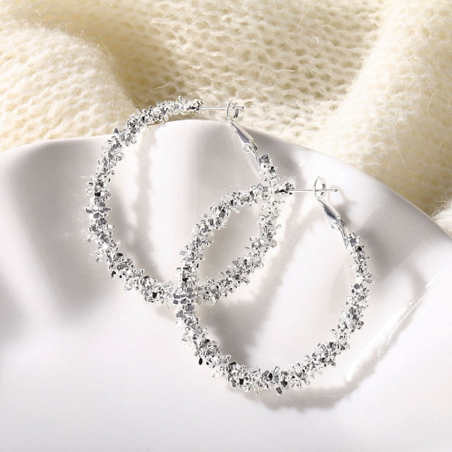 Metallic Hoop Earrings - Earrings - Altanze