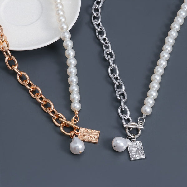 Pearl Chain Choker Necklace - Necklace - Altanze