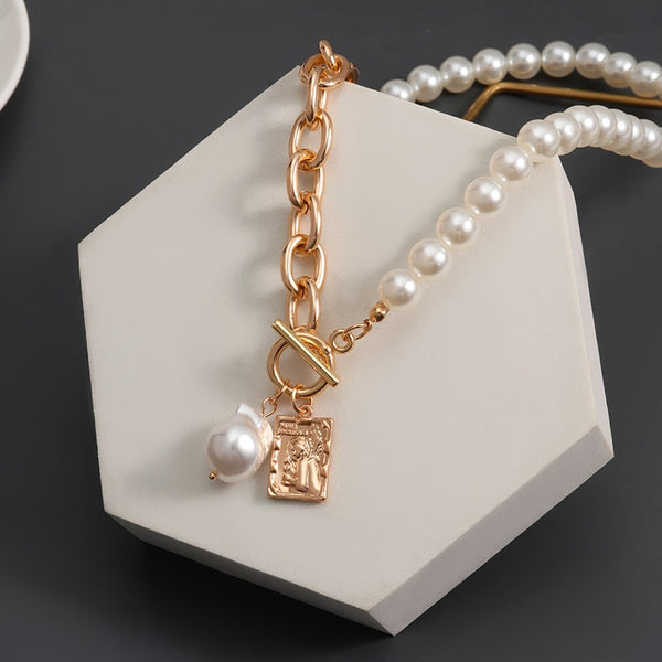 Pearl Chain Choker Necklace - Necklace - Altanze