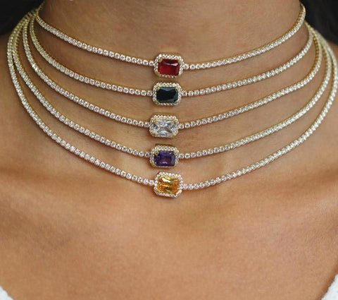 Rectangle Choker Necklace - Necklace - Altanze