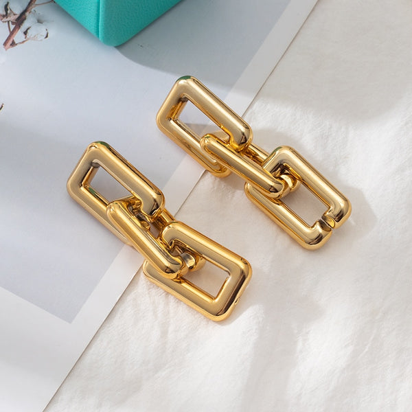 Square Chain Linked Earrings - Earrings - Altanze