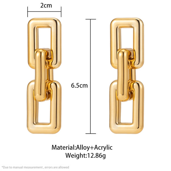 Square Chain Linked Earrings - Earrings - Altanze