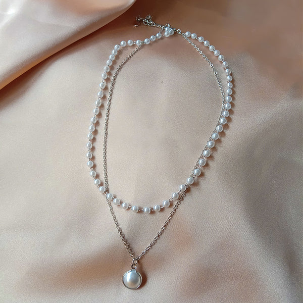 Layered Pearl Choker Necklace - Necklace - Altanze