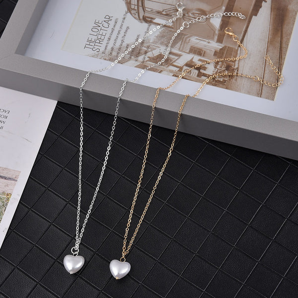 Elegant Pearl Heart Necklace - Necklace - Altanze