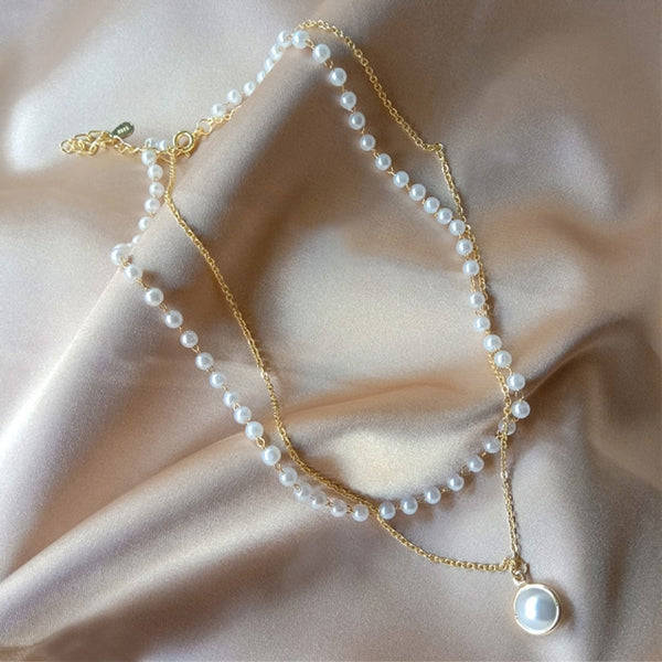Layered Pearl Choker Necklace - Necklace - Altanze