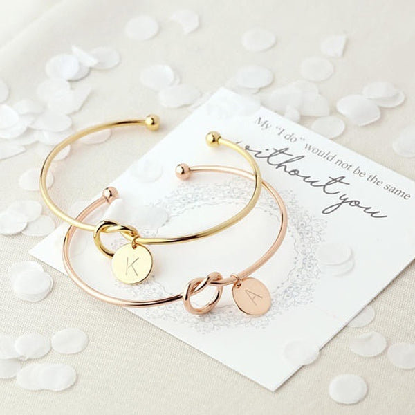 Initial Charm Love Knot Bracelet - Bracelet - Altanze
