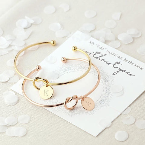 Initial Charm Love Knot Bracelet - Bracelet - Altanze