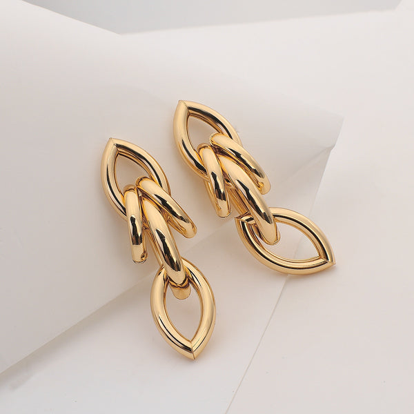 Gold Leaf Drop Earrings - Earrings - Altanze