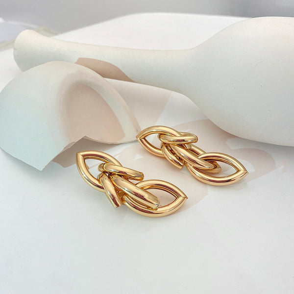 Gold Leaf Drop Earrings - Earrings - Altanze