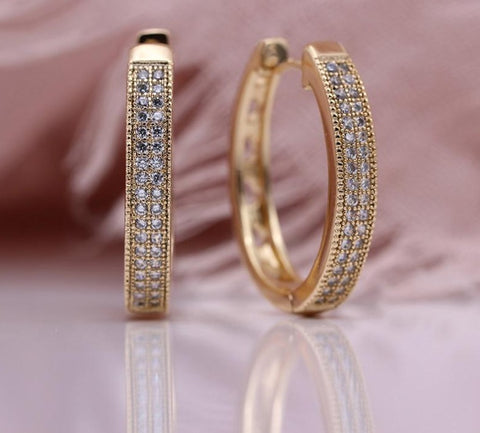 Luxury Two line Hoop Earrings - Earrings - Altanze